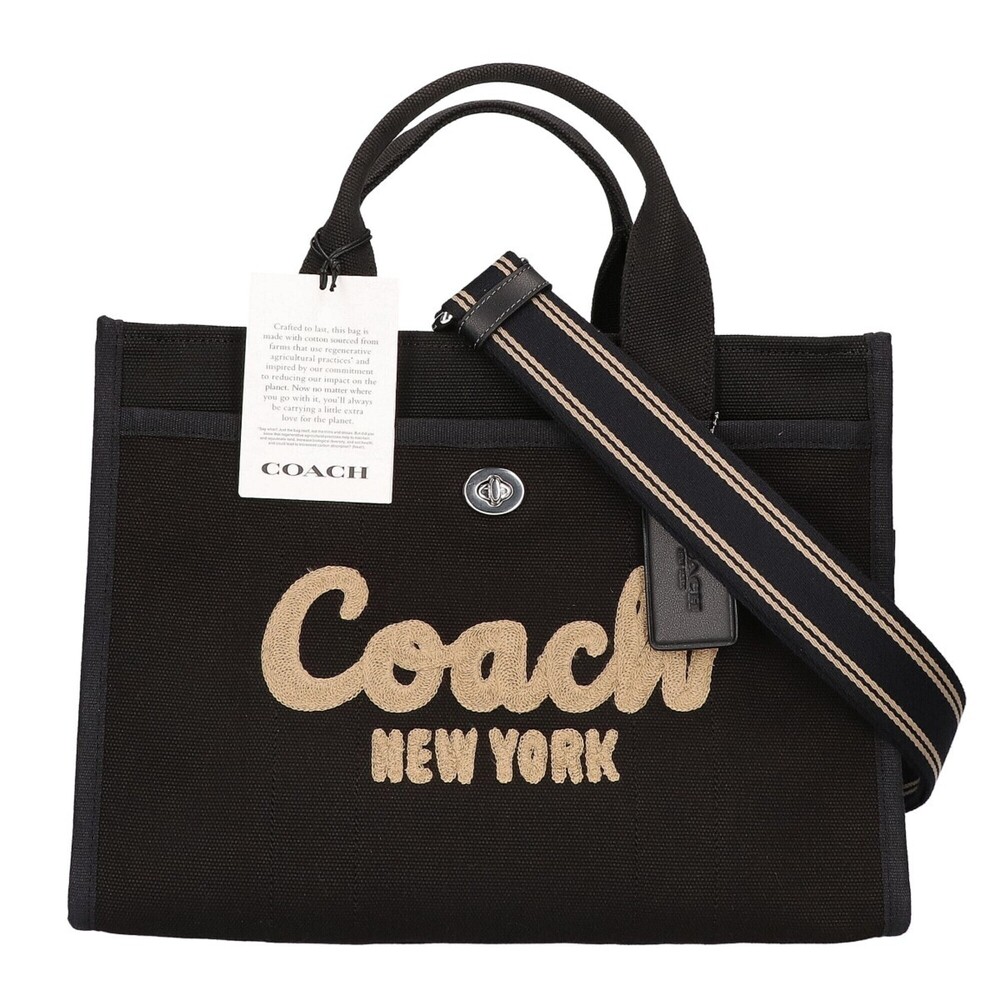 COACH CP158 Cargo 2-Way Tote Bag, Black, Women's